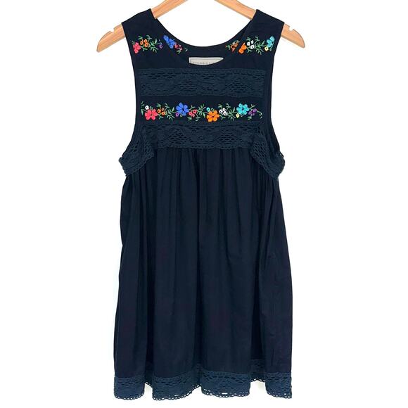 Double D Ranch Embroidered Floral Crochet Ruffle Sleeveless Mini Dress Size XL - Picture 1 of 9